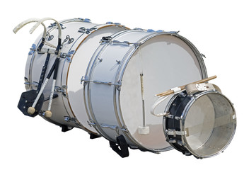 classic musical instruments big drums isolated on white