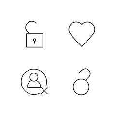 business simple outlined icons set