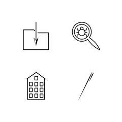 business simple outlined icons set