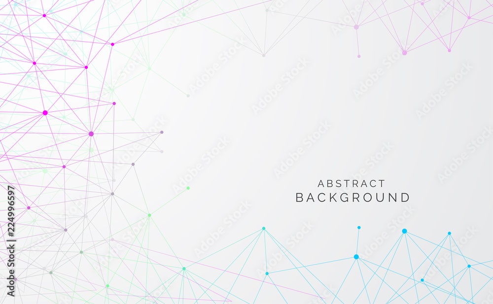 Wall mural modern abstract network science connection technology internet and graphic design. on hi tech future