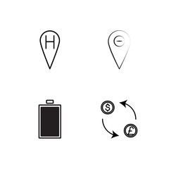 business simple outlined icons set