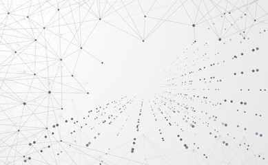 Modern abstract network science connection technology internet and graphic design. on hi tech future gray background network. for template,web design wallpaper,poster,presentation.Vector illustration
