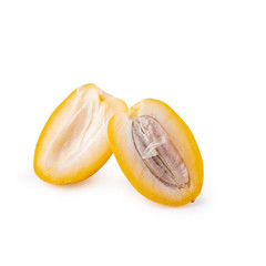 yellow raw date palm isolated on white background