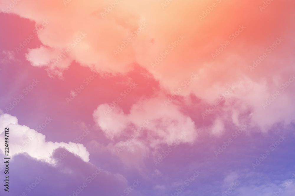 Canvas Prints sun and cloud background with a pastel colored