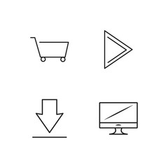 business simple outlined icons set