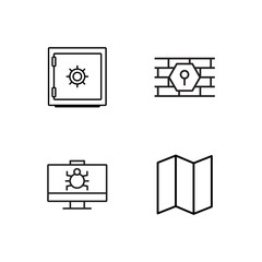 business simple outlined icons set