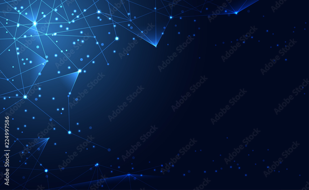 Fototapete modern abstract network science connection technology internet and graphic design. on hi tech future