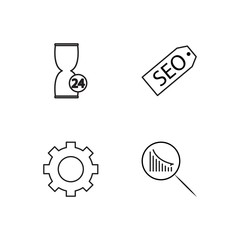 business simple outlined icons set