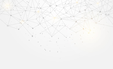 Modern abstract network science connection technology internet and graphic design. on hi tech future gray background network. for template,web design wallpaper,poster,presentation.Vector illustration	