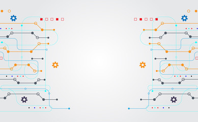 abstract technology futuristic concept circuit color gray digital on hi tech future gray background network. for template,web design wallpaper,poster,presentation.Vector illustration