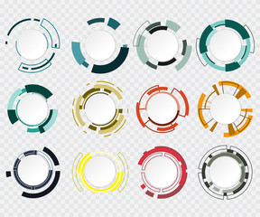 Abstract technology circle grey white and colorful communication design raw material for your design background, template, wallpaper, info graphic, motion, information or web and presentation.Vector