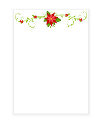 Blank card with poinsettia flowers vector