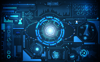 abstract technology ui futuristic concept Ai hud interface hologram elements of digital data chart, communication, computing and circle percent vitality innovation on hi tech future design background