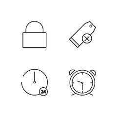 business simple outlined icons set