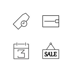 business simple outlined icons set