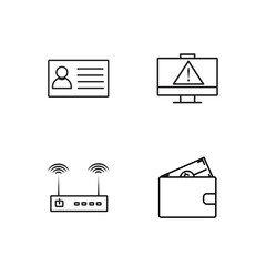 business simple outlined icons set