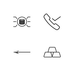 business simple outlined icons set