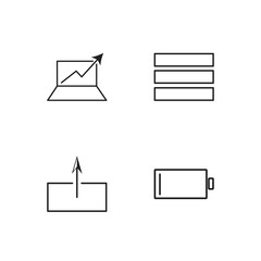 business simple outlined icons set