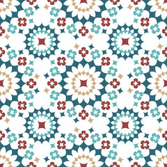 Shweshwe flower pattern red blue