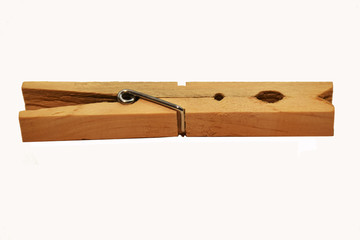Wooden clothespin for coat hangers 