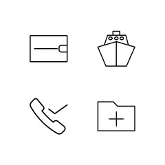 business simple outlined icons set