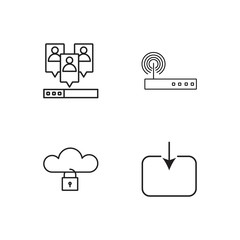 business simple outlined icons set