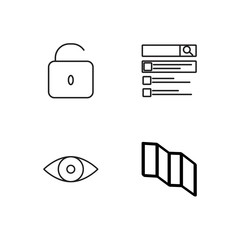 business simple outlined icons set