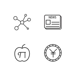 business simple outlined icons set
