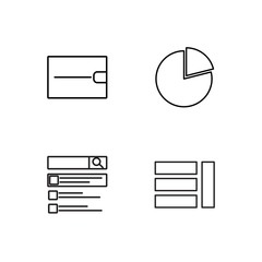 business simple outlined icons set