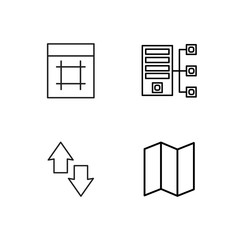 business simple outlined icons set