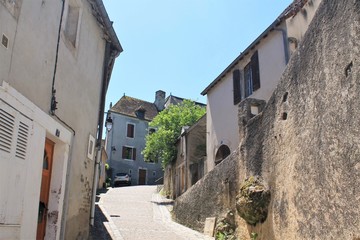 Fototapeta na wymiar Narrow street of Argenton sur Creuse historic city, Berry region - Indre, France