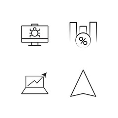 business simple outlined icons set