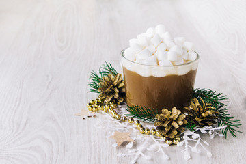 Fototapeta na wymiar coffee with marshmallows