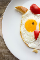 omelette for kids. food art, eggs