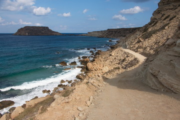 Coast at Lefkos on Karpathos in Greece
