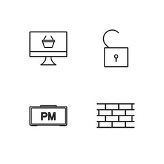 business simple outlined icons set
