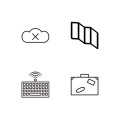 business simple outlined icons set