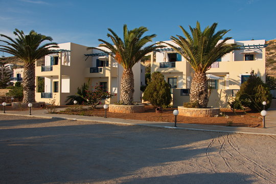 Residential houses in Lefkos on Karpathos in Greece
