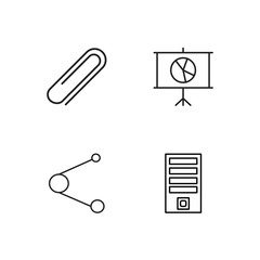 business simple outlined icons set