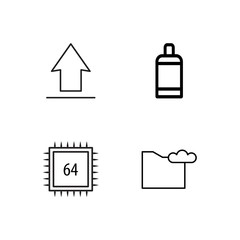 business simple outlined icons set