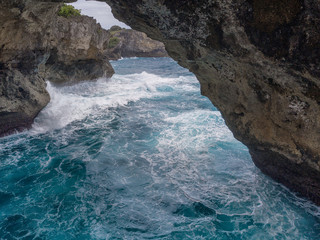 Obraz premium blue lagoon among the rocks on the islands
