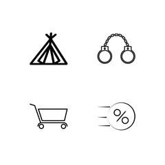 business simple outlined icons set - 225005387