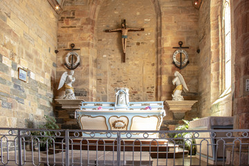 Camaret. Autel de de la chapelle Notre-Dame-de-Rocamadour. Finistère. Bretagne