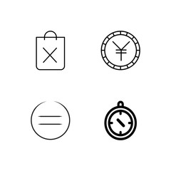 business simple outlined icons set