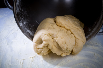 the process of making pasta.