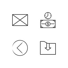 business simple outlined icons set