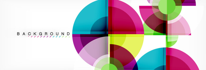 Obraz premium Abstract background - multicolored circles, trendy minimal geometric design