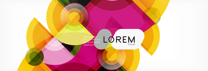 Obraz premium Abstract background - multicolored circles, trendy minimal geometric design