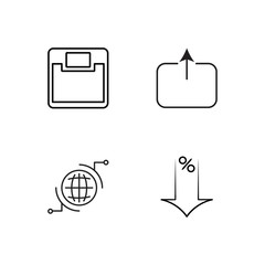 business simple outlined icons set