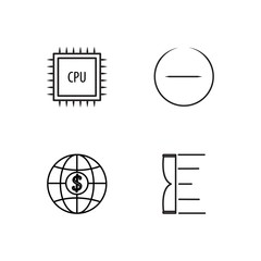 business simple outlined icons set